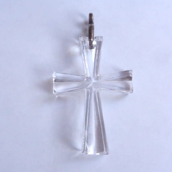 Waterford crystal cross pendant from 1995 in original case with brochure & bag - Picture 11 of 14